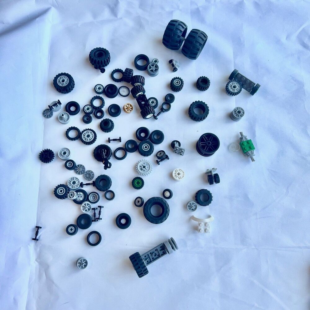 LEGO Wheels & Tires Black Gray Assorted Lot of Random Replacement Lego Parts